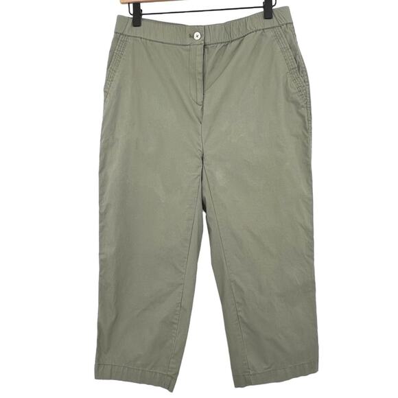 Chico’s pants women's 10 cropped elastic waist stretch tan - Picture 1 of 8